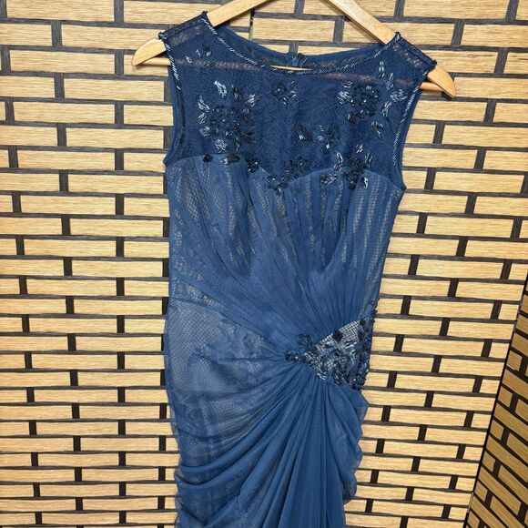 Tadashi Shoji Blue Gown Size 2 - Picture 1 of 11